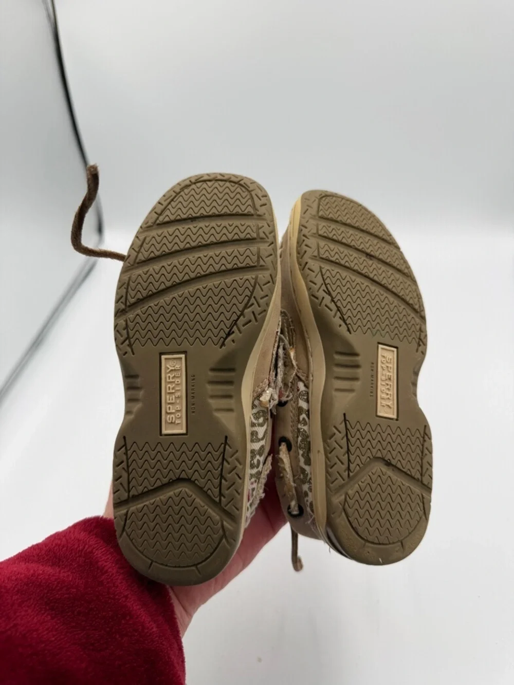 Sperry Toddler Girls 10.5 Tan Leopard Cheetah Moccasin Boat Shoes Pink Lining